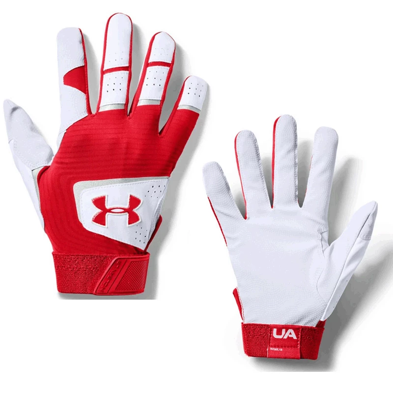 Under Armour Radar Fastpitch Batting Gloves - White/Red 1 Under Armour Radar Fastpitch Batting Gloves - White/Red