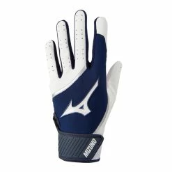 Mizuno MVP Batting Gloves - White/Navy
