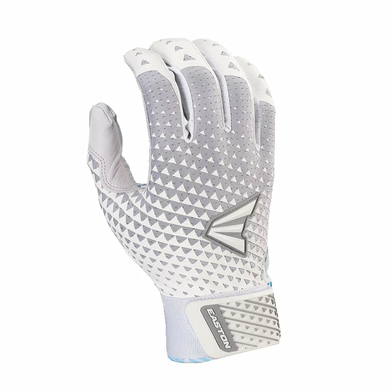 Easton Ghost Fastpitch Batting Gloves - White/Silver 1 Easton Ghost Fastpitch Batting Gloves - White/Silver