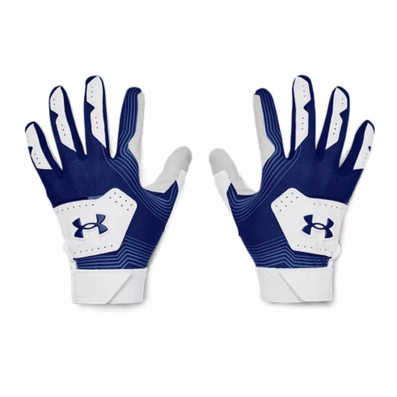 Under Armour Clean Up 21 Youth Batting Gloves - White/Navy 1 Under Armour Clean Up 21 Youth Batting Gloves - White/Navy